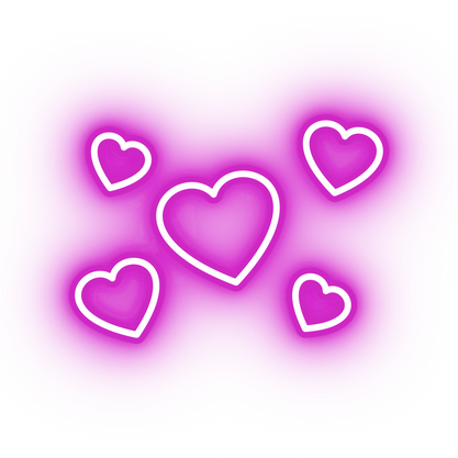 Neon pink hearts icon