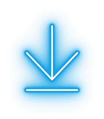 Neon blue download icon